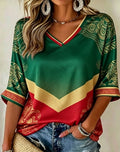 Womens Dropshoulder Vneck Threequarterleeve Top – Premium 0 | RICALOUX