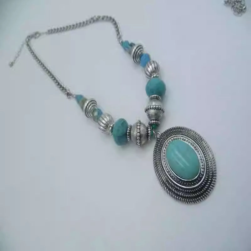 Vintage Turquoise Necklace For Women Jewelry by Ricaloux