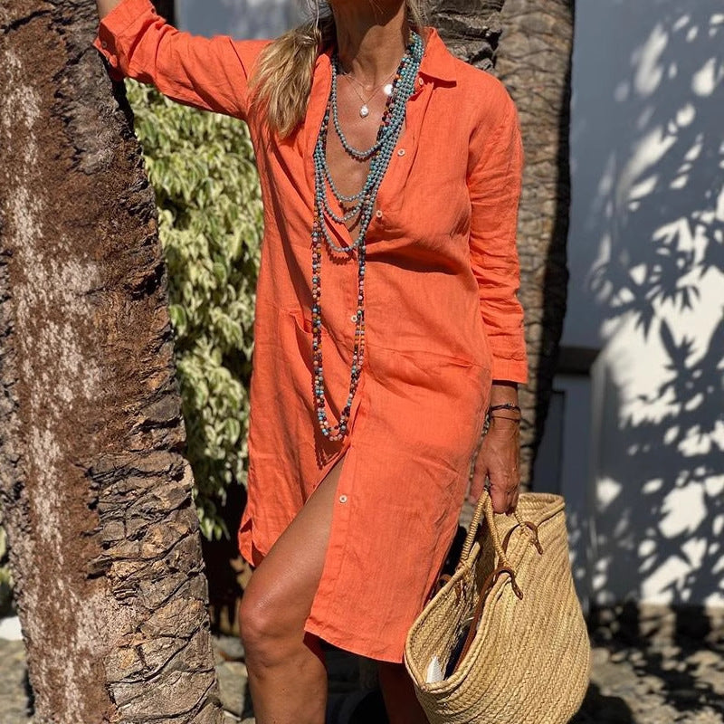 Womens Blouse Cardigan Dress Three-quarter-length Sleeves by Ricaloux