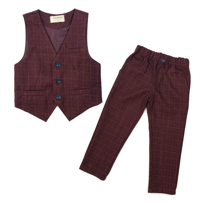 Boys Autumn Clothing Two-piece Vest Set by Ricaloux