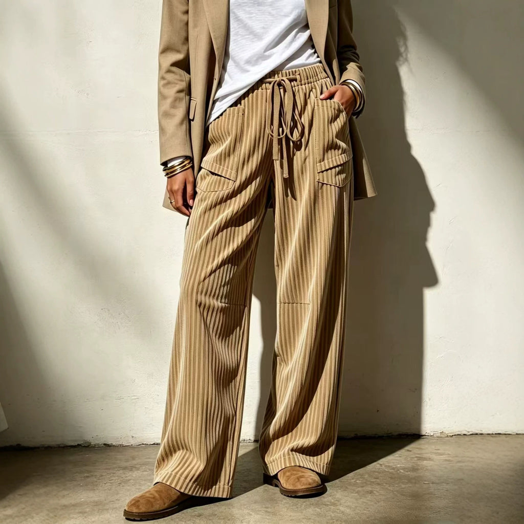 Womens Casual Loose-Fit Long Pants With Drawstring Pockets – Premium 0 | RICALOUX