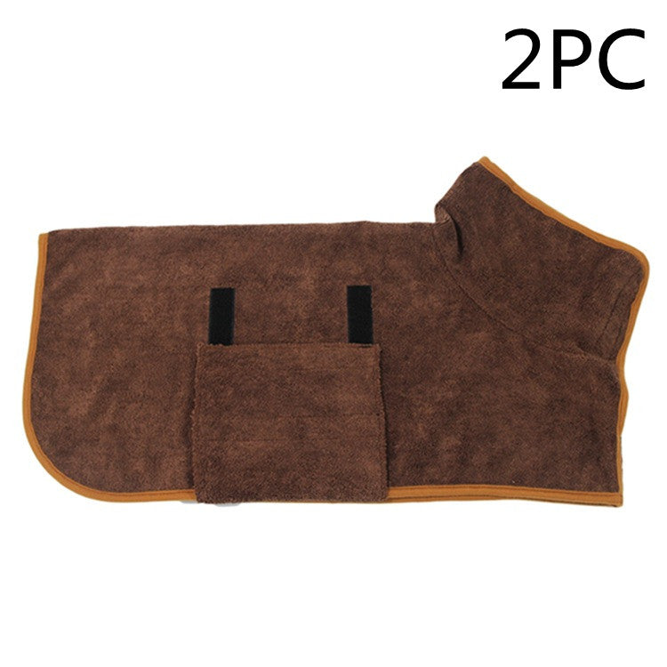 Absorbent Pet Bathrobe With Waist-wrapped Microfiber by Ricaloux
