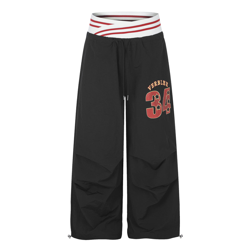 Digital-print Womens Solid-color Straight-leg Pants Casual Trousers by Ricaloux