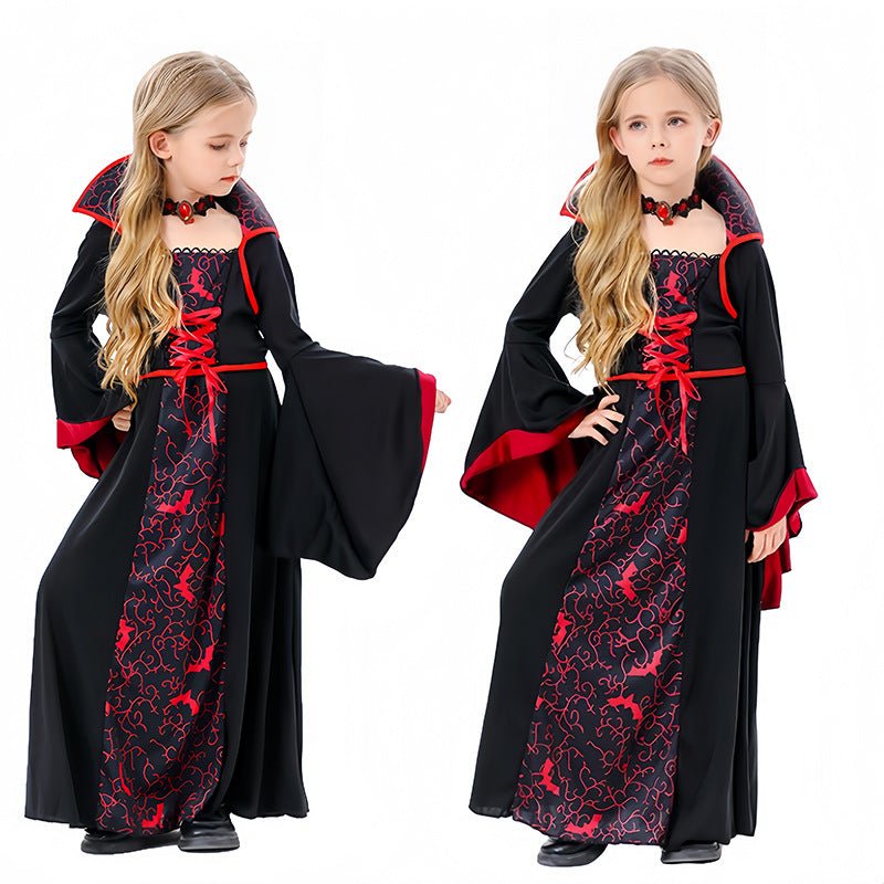 Halloween Cos Witch Children Black Clothes Horror Girl Party Costumes - RICALOUX