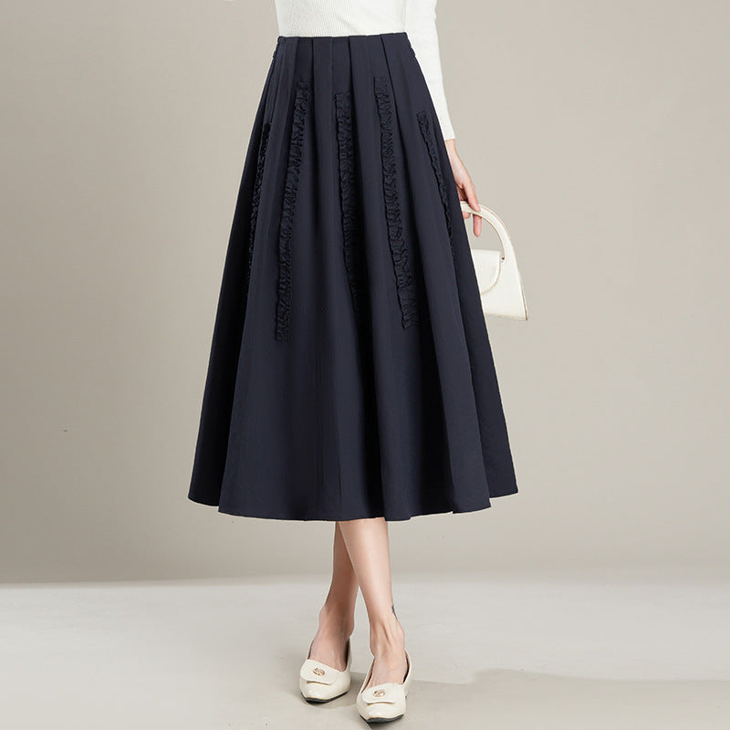 New Commuter Skirt Figure-flattering Black Fashion Pleated Maxi A-line Dress – Premium 0 | RICALOUX
