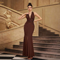 Glitter Halter Neck Mermaid Evening Gown by Ricaloux