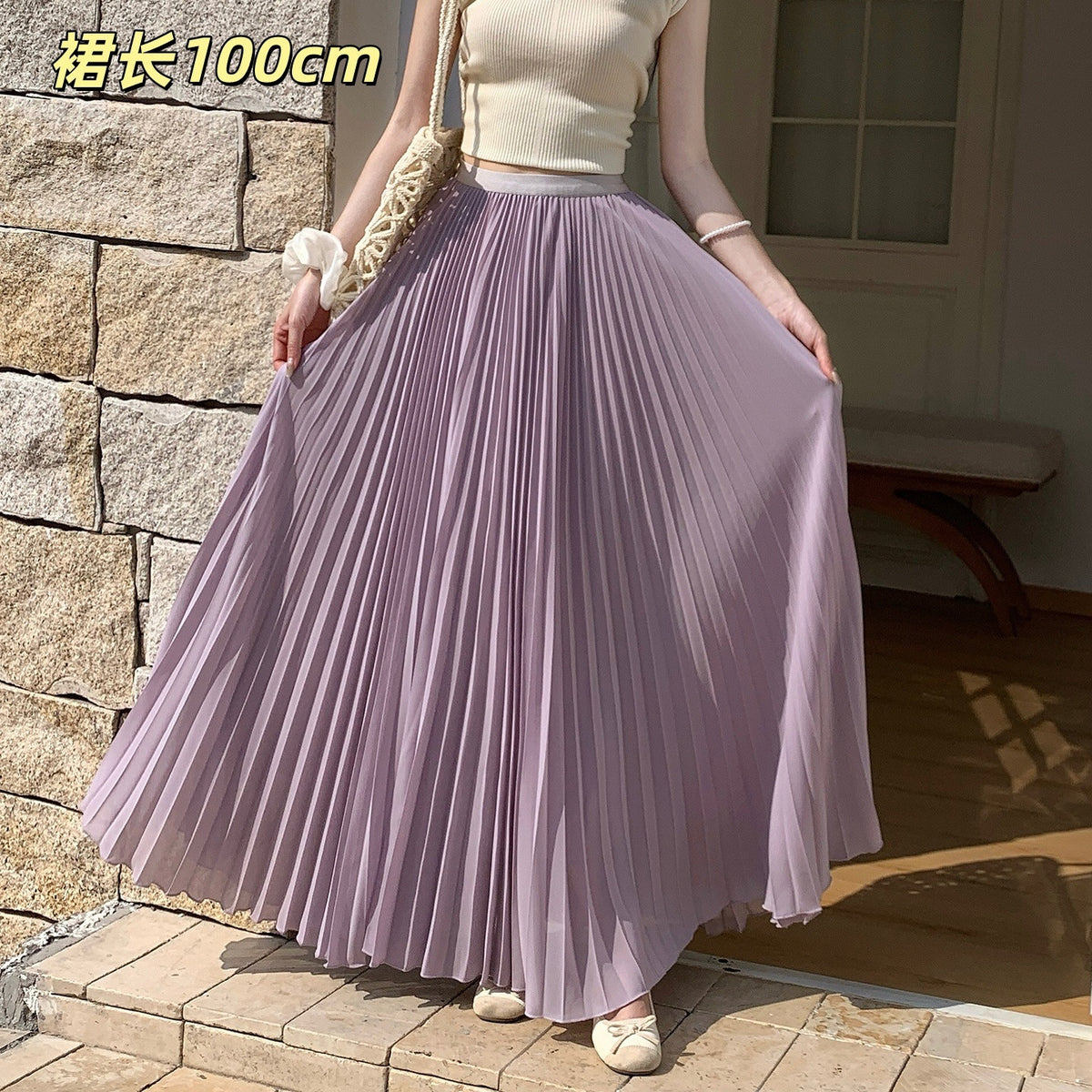 SpringSummer New Arrival Pleated Chiffon Skirt For Women by Ricaloux