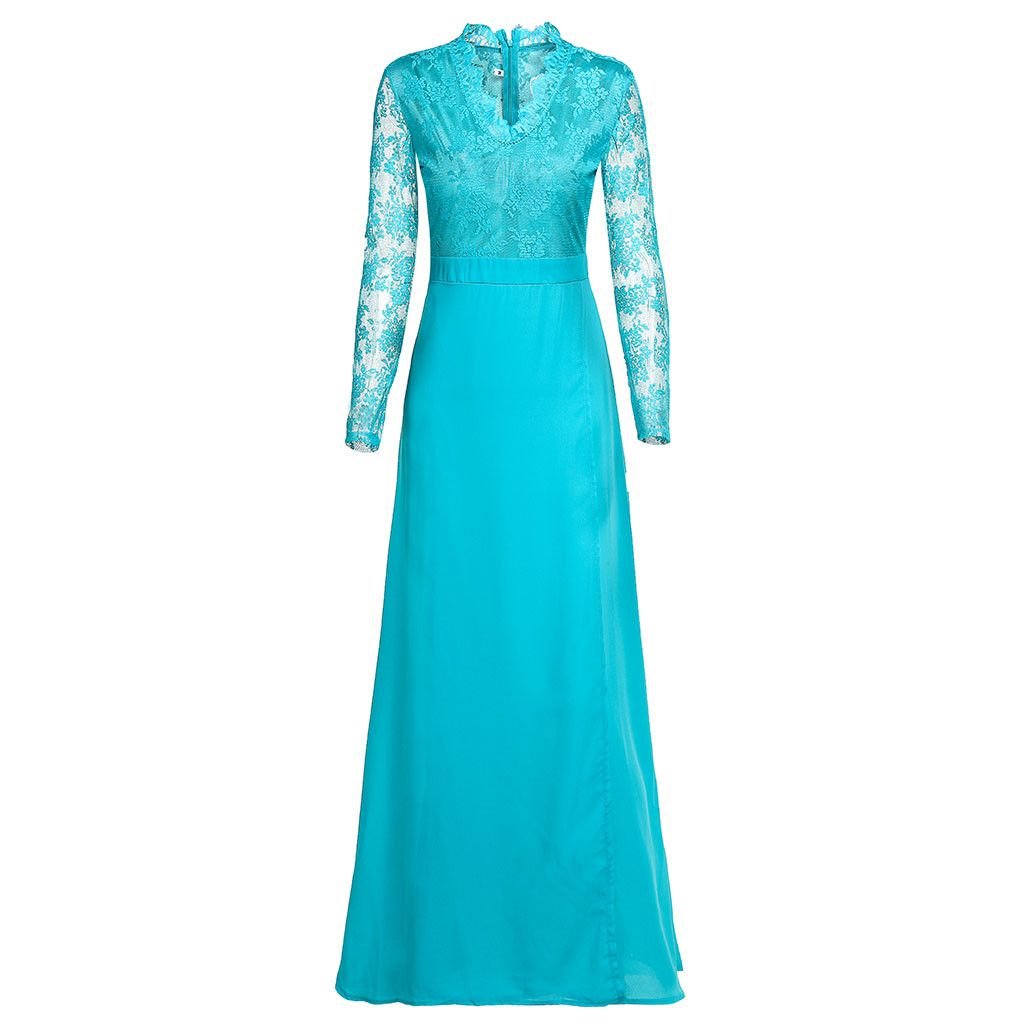 Women V-neck Sexy Lace Elegant Wedding Party Dresses - RICALOUX
