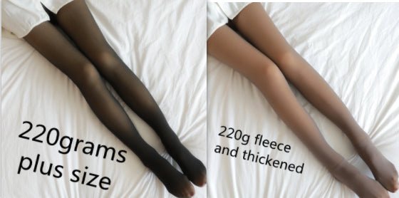 Fake Translucent Plus Size Leggings Fleece Lined Tights Fall And Winter Warm Fleece Pantyhose Women Fleece Lined Pantyhose Thermal Winter Tights - RICALOUX