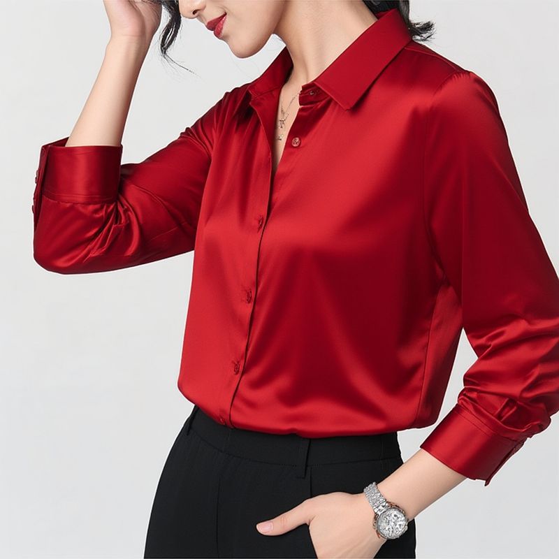 Professional-style Color-blocked Commuter Shirt Slim-fit Square-neck Top – Premium 0 | RICALOUX