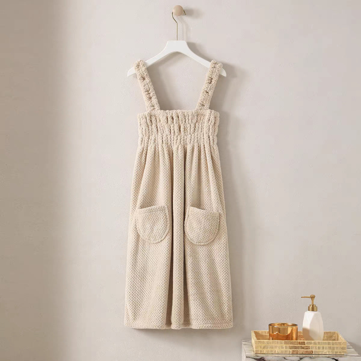 Womens Bath Towel Bra Wearable Absorbent Bath Skirt by Ricaloux