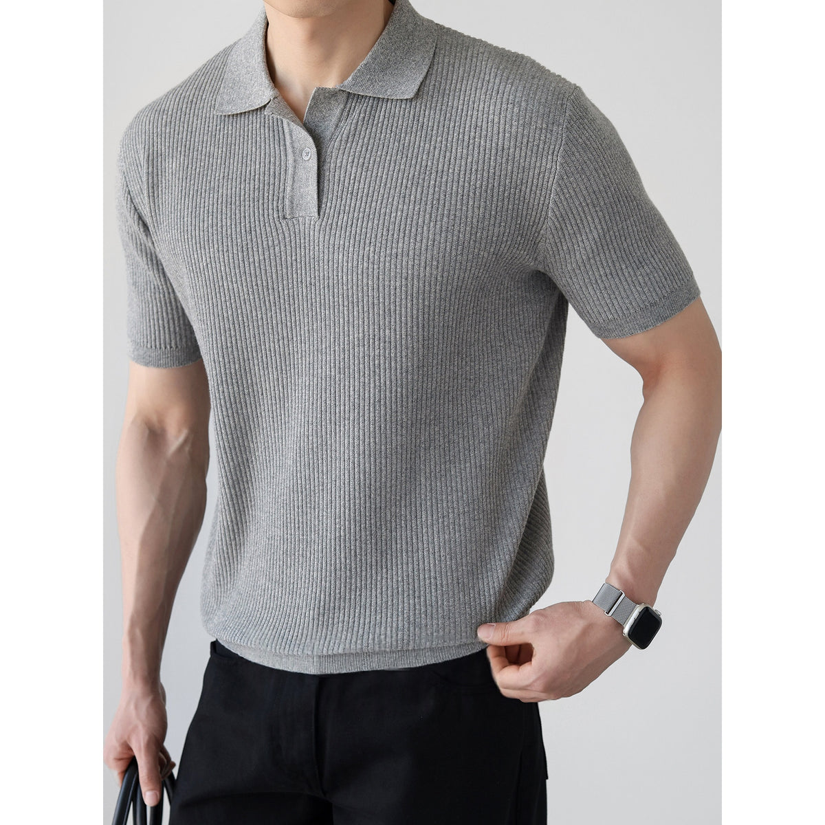 Men's Polo Knitted Short-Sleeve T-Shirt by Ricaloux