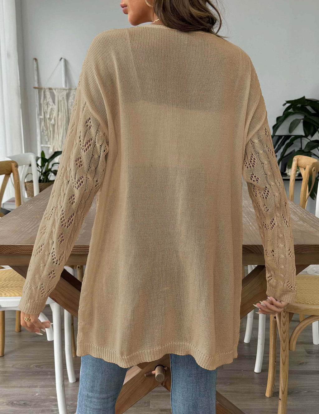 Women Hollow Knit Cardigan, Cross-border European American Bestseller Open Front Air Conditioning Sweater, Casual Loose Beach Outerwear, 6 Colors Available by Ricaloux