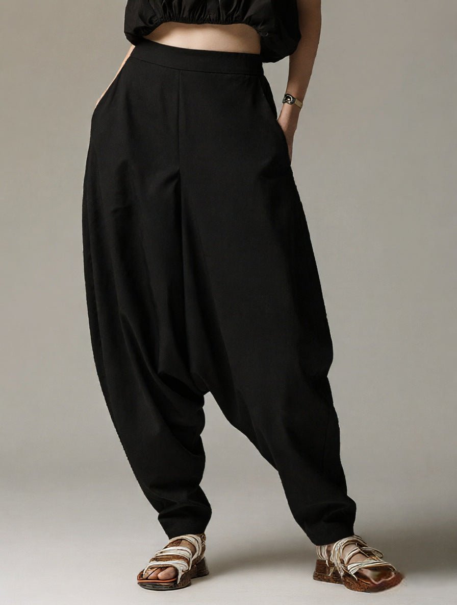 High-waisted Wide-leg Relaxed-fit Casual Trousers – Premium 0 | RICALOUX