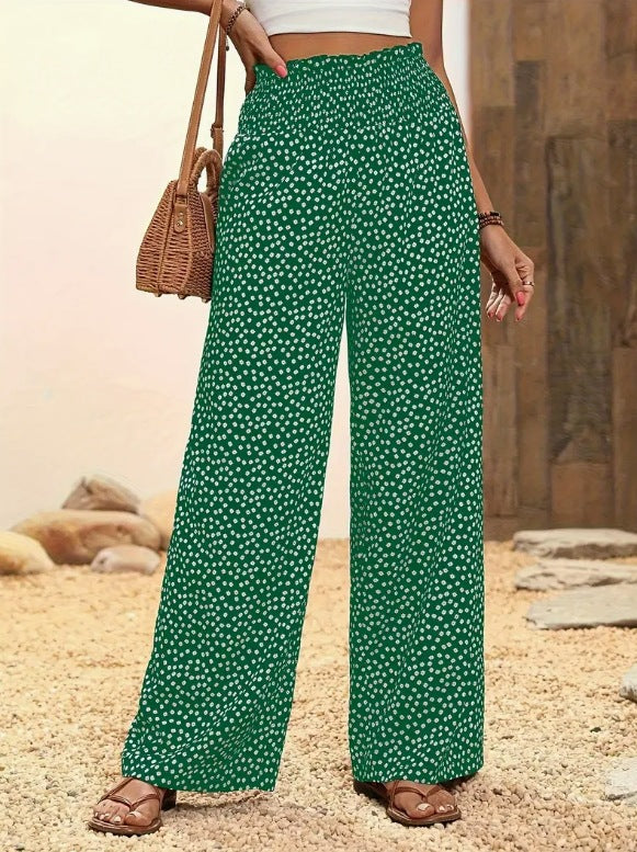 Casual Printed High-Waisted Slimming Straight-Leg Pants – Premium 0 | RICALOUX