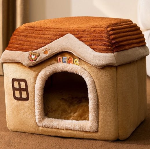 Foldable Dog House Pet Cat Bed Winter Dog Villa Sleep Kennel Removable Nest Warm Enclosed Cave Sofa Pets Supplies - RICALOUX