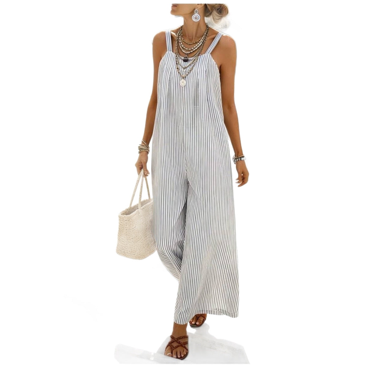 New Striped Strap Sleeveless Dress For Women – Premium 0 | RICALOUX