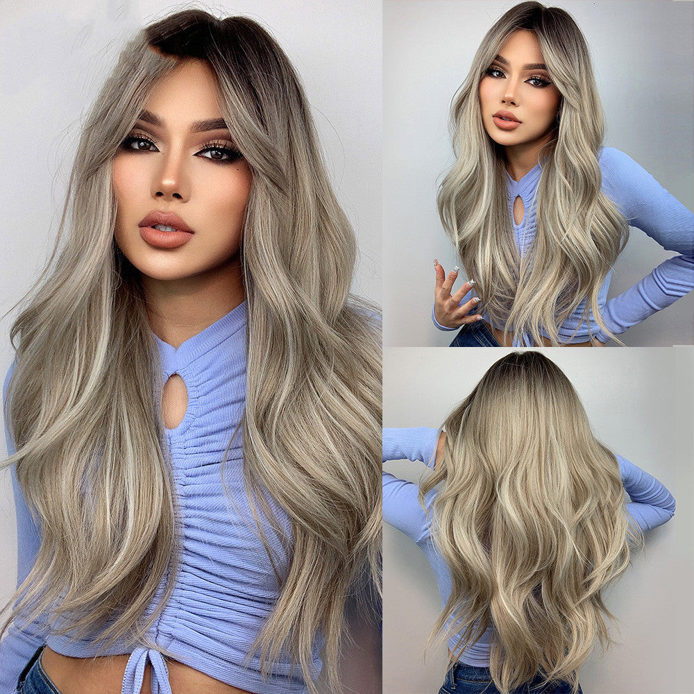 Orange Long Curly Hair With Bangs Wig – Premium 0 | RICALOUX