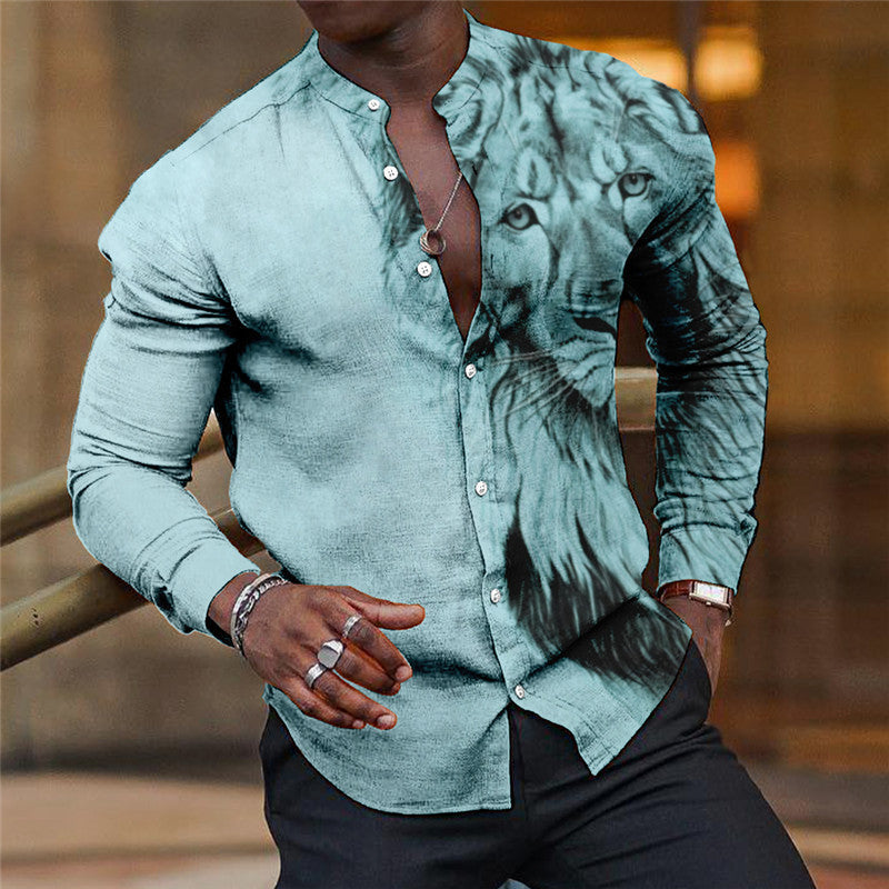 Mens Breathable Long-sleeve Printed Shirt – Premium 0 | RICALOUX