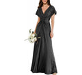 Chiffon Short-sleeve A-line Dress For Women by Ricaloux