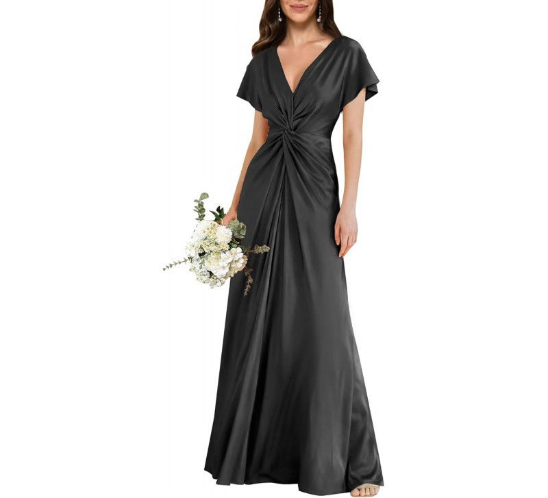 Chiffon Short-sleeve A-line Dress For Women by Ricaloux