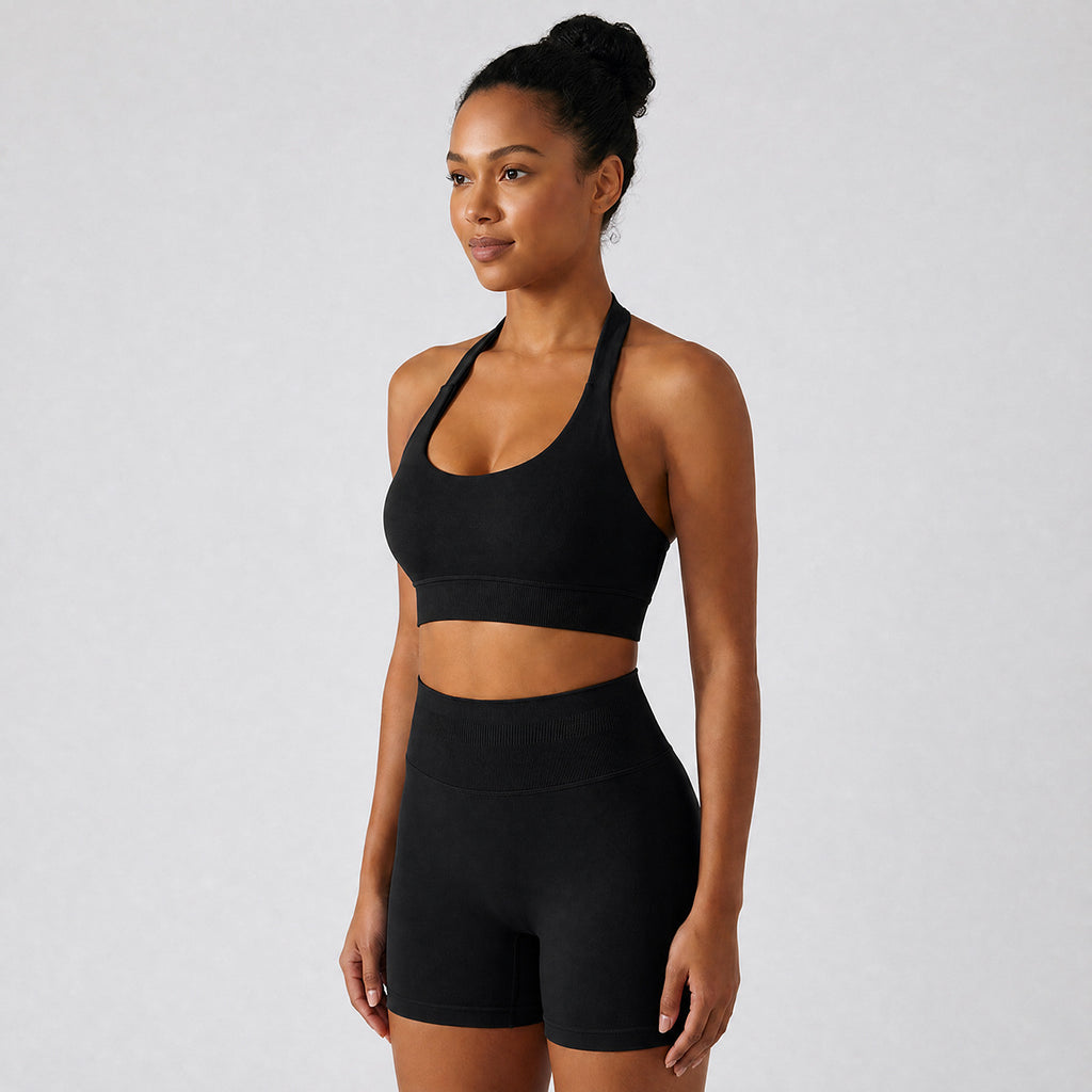 Halter-style Sports Bra And Shorts Set For Women – Premium 0 | RICALOUX