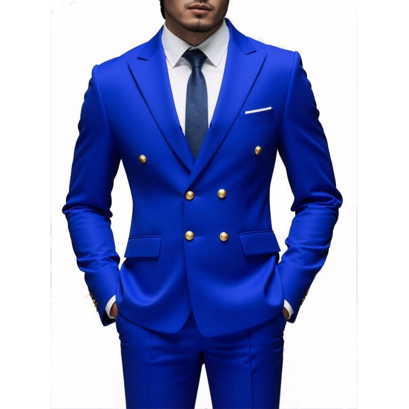 Mens Double-Breasted Fashionable Casual Blazer – Premium 0 | RICALOUX