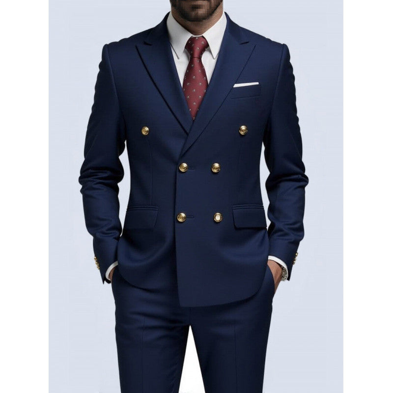 Mens Double-Breasted Fashionable Casual Blazer – Premium 0 | RICALOUX