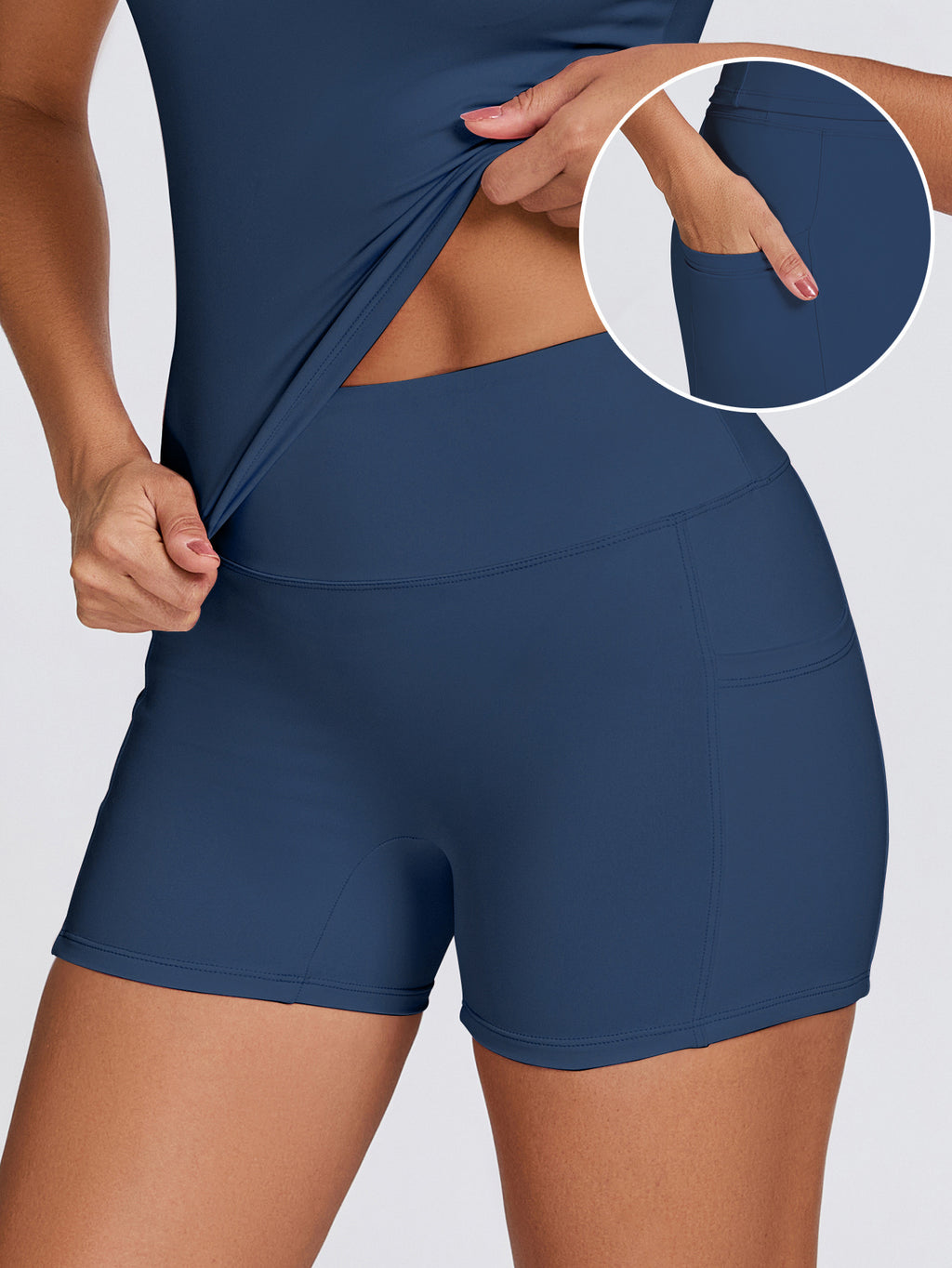 Womens Quick-Drying Yoga Outfit With Pockets Outdoor Running And Fitness Shorts by Ricaloux