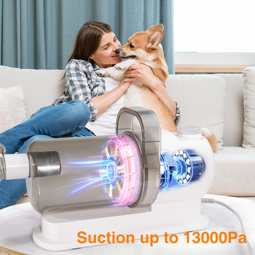 Pet Suction And Scissors All-in-one Machine Dust Collection Suit Multi-function Hair Care Device by Ricaloux