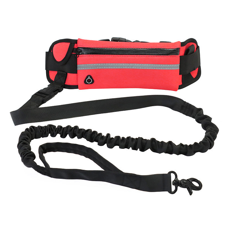 Hands Free Dog Leash Pet Walking And Training Belt With Shock Absorbing Bungee Leash For Up To 180lbs Large Dogs Phone Pocket And Water Bottle Holder by Ricaloux
