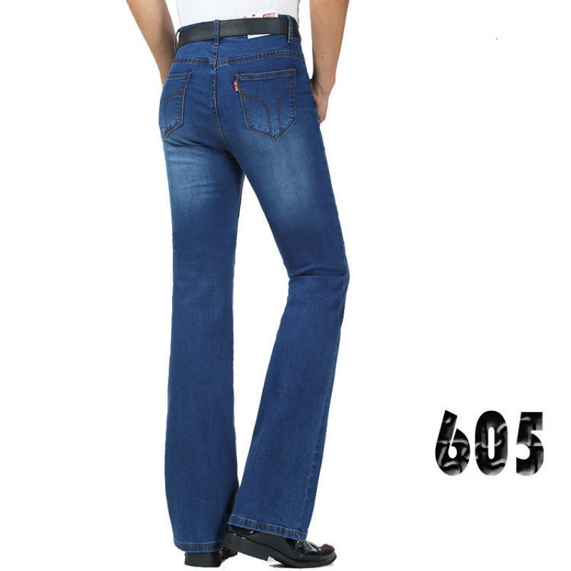 Men's Flared Pants Elastic Denim by Ricaloux