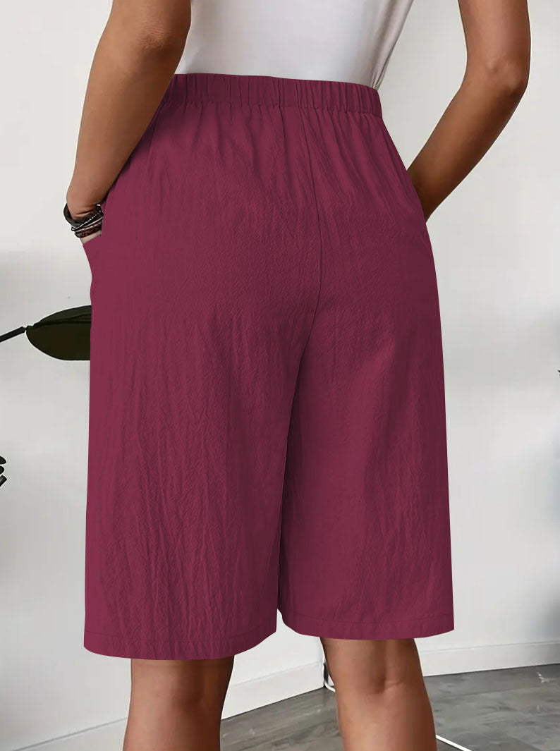 Women's Casual Elastic Waist Skort With Pockets Lightweight Wrap Front Knee-Length Shorts For Summer by Ricaloux