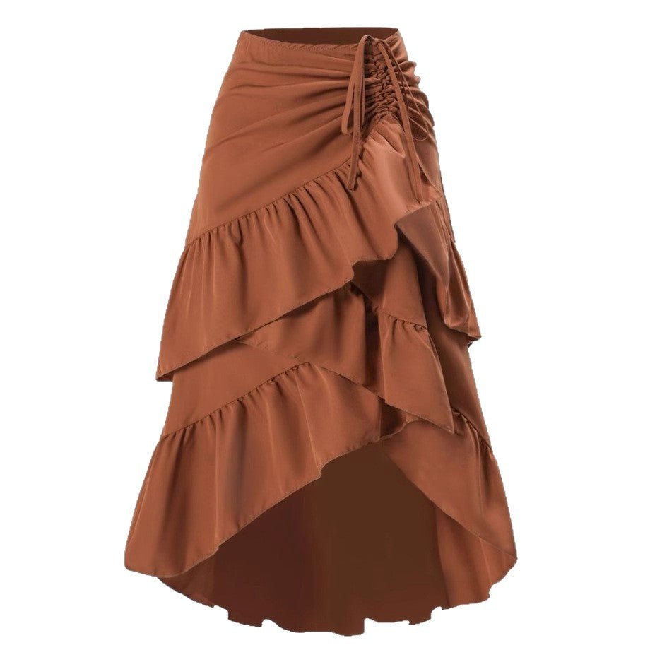 Sweet High-waisted Slimming Ruffled Hem Skirt For Women - RICALOUX