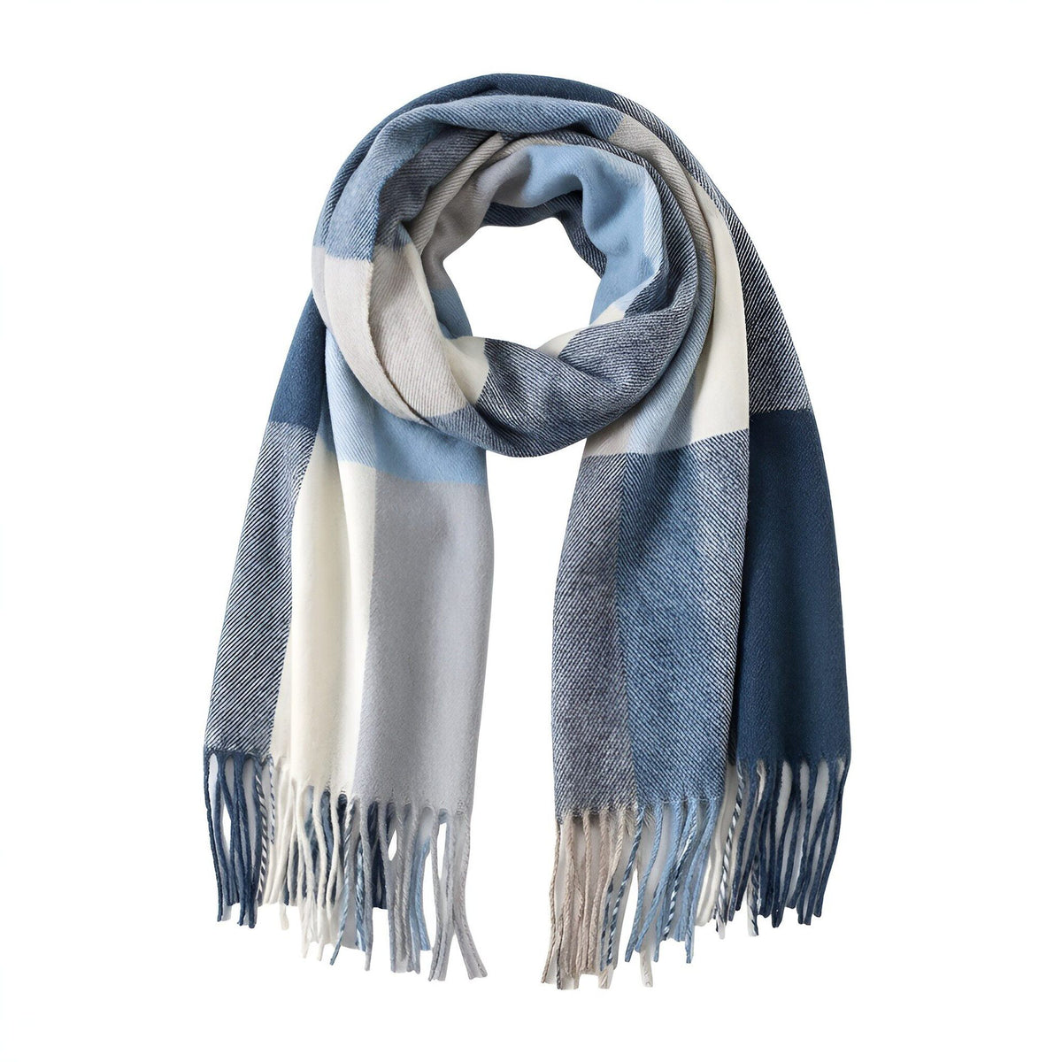 British-style Mens And Womens Couple Tassel Scarf With Large Plaid Pattern – Premium 0 | RICALOUX