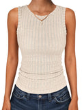 Womens Round-Neck Casual Sleeveless Solid-Color Knitted Vest – Premium 0 | RICALOUX