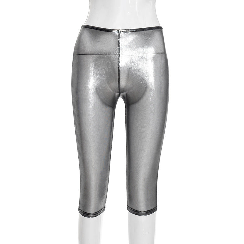 Womens Fashionable Tight-fitting Figure-hugging Stretchy Sheer Pants by Ricaloux