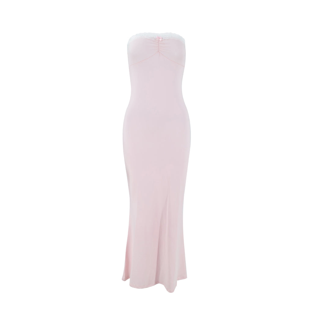 Sexy Lace-Trimmed Patchwork Tube Dress – Premium 0 | RICALOUX