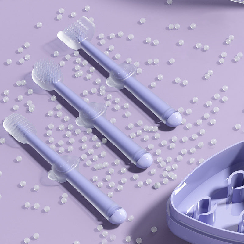 Pet Toothbrush Purple Cat Silica Gel Brush Clear Up Bad Breath Tartar Teeth Care Dog Cat Cleaning Mouth Dogs Supplies by Ricaloux