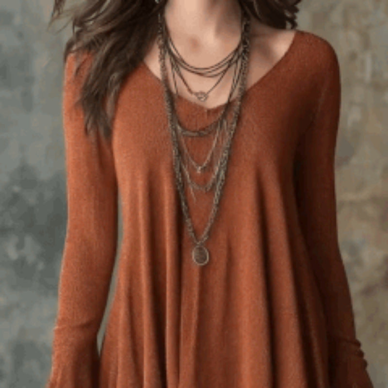 Womens Top With An Irregular Hem And Cuffs by Ricaloux