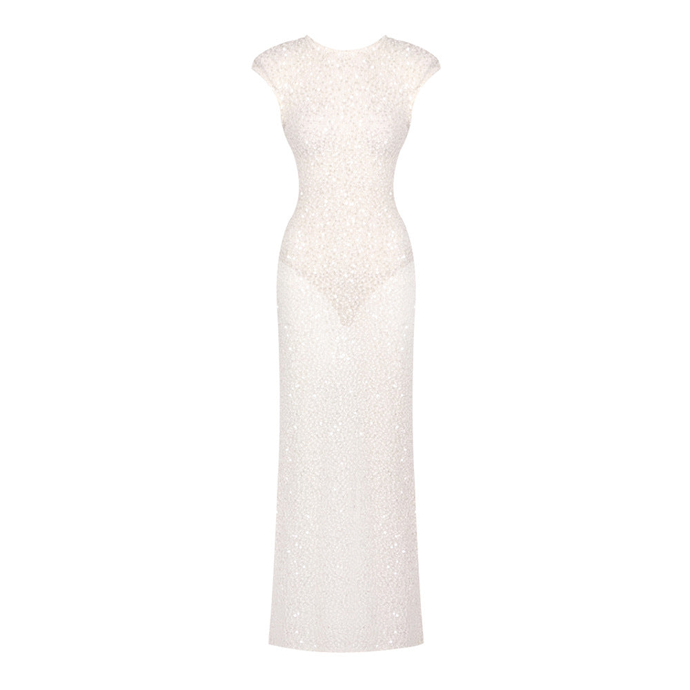 Womens Beaded Lace French-Style Dress – Premium 0 | RICALOUX