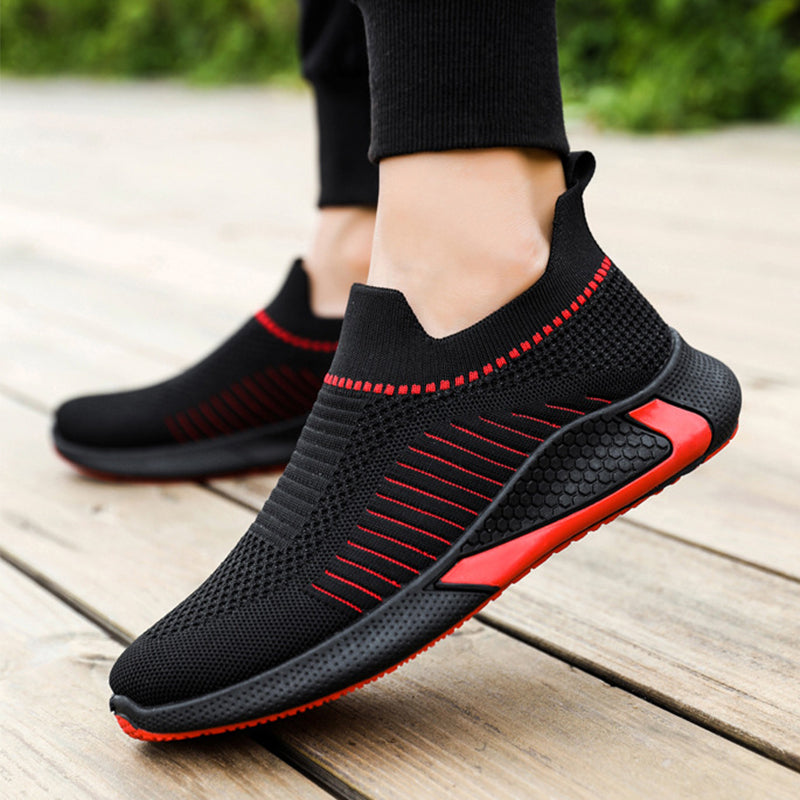 Fashion Mesh Sock Shoes With Striped Design Men Outdoor Breathable Slip-on Sneakers Csuale Lightweight Running Sports Shoes – Premium 4 | RICALOUX