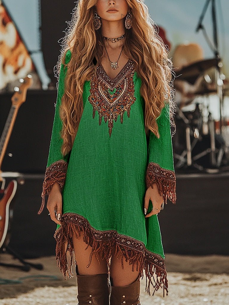 Lace Loose Print Dress Girls - RICALOUX
