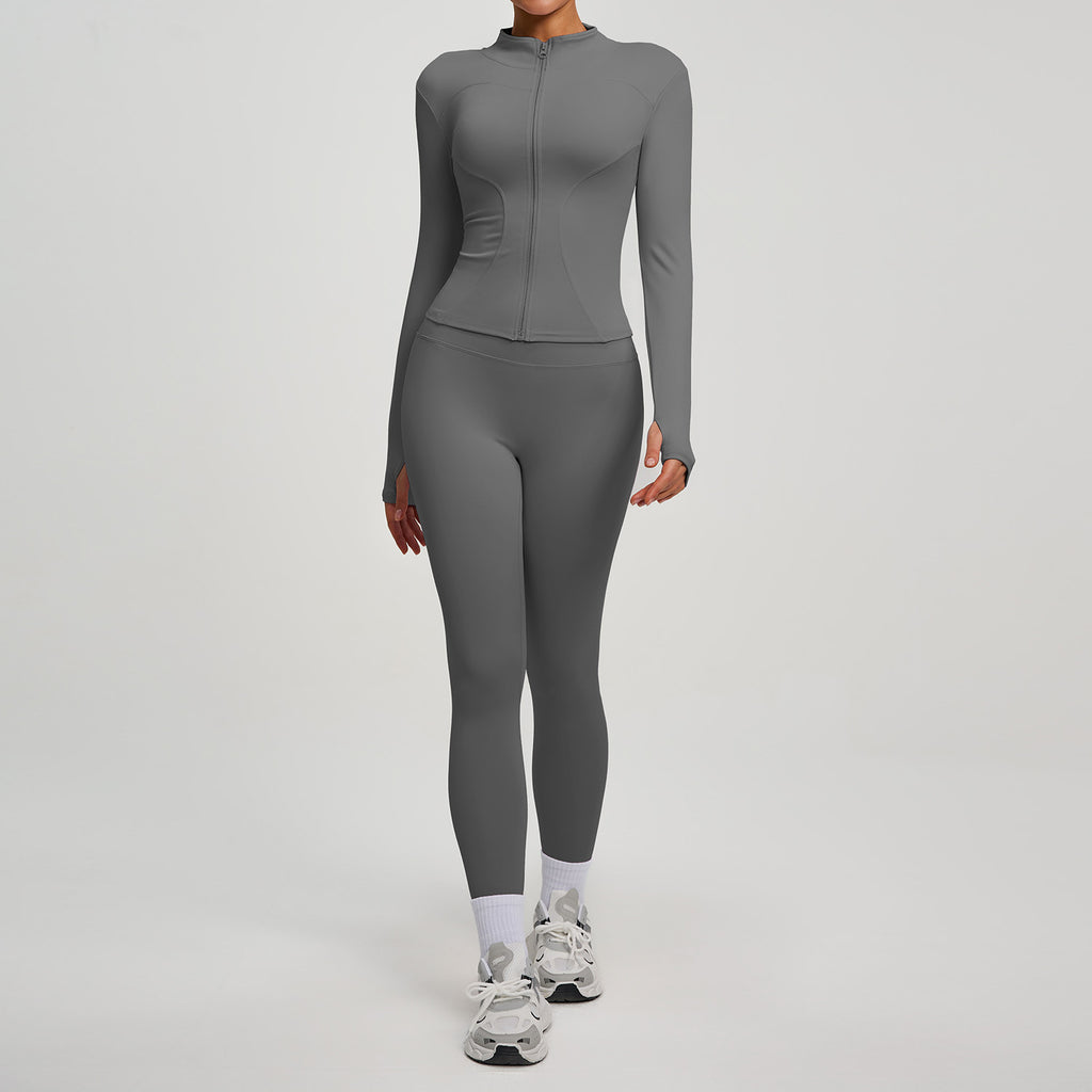 Fitness High-waist Butt-lifting Running Two-piece Set by Ricaloux