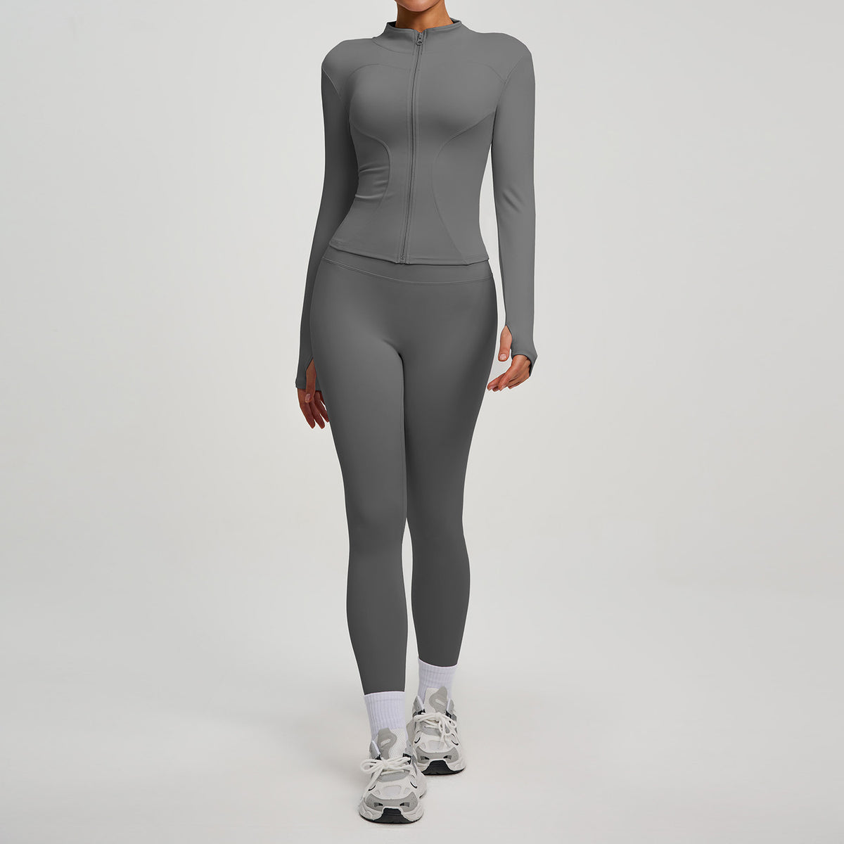 Fitness High-waist Butt-lifting Running Two-piece Set by Ricaloux