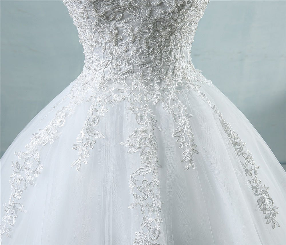 High Waist Wedding Dress With Deep V-neck - RICALOUX