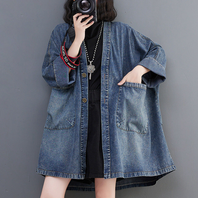 Loose-fitting Oversized Mid-length Cotton Trench Coat by Ricaloux