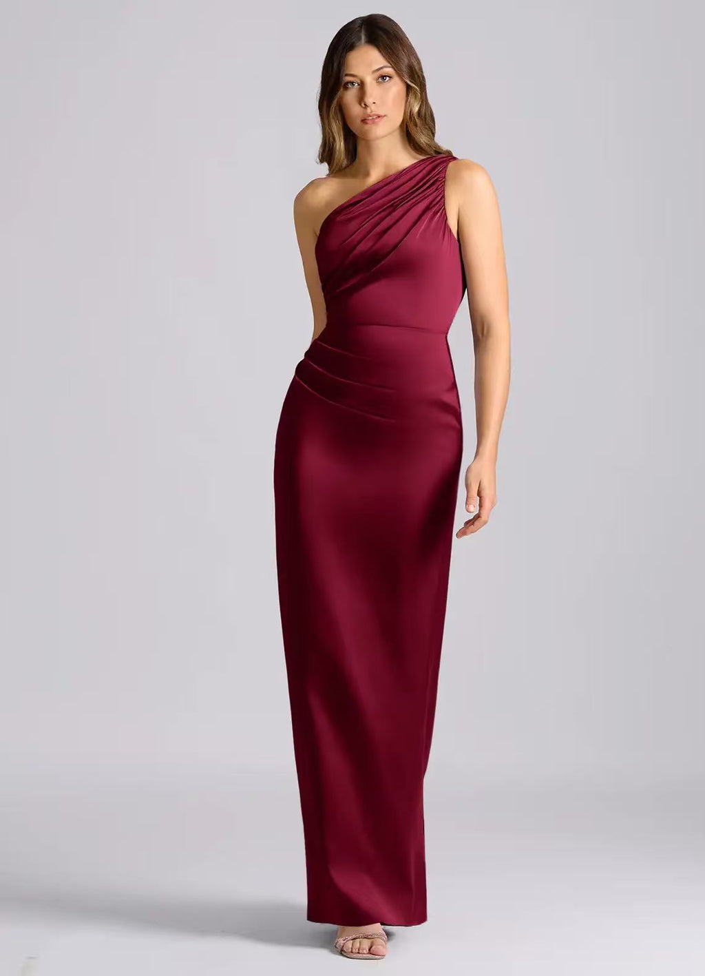 Womens Stylish Off-the-shoulder Satin Bodycon Dress by Ricaloux