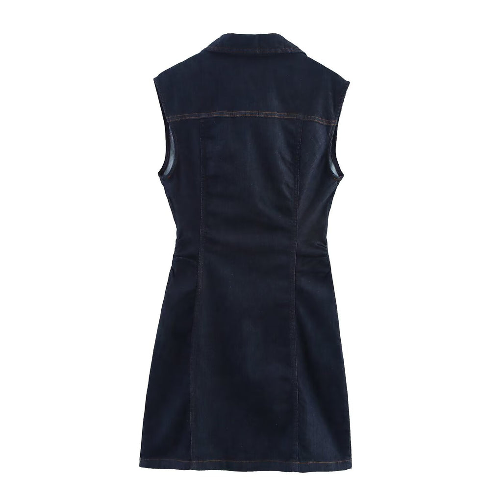Women's Versatile Classic Denim Mini Dress by Ricaloux