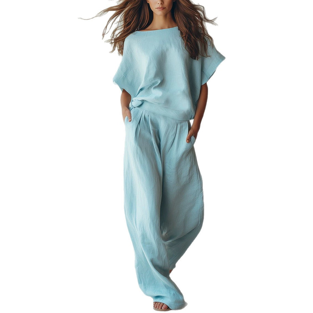 Loose-fit Figure-flattering Linen Two-piece Set by Ricaloux
